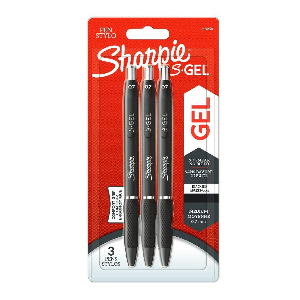 Sharpie S-Gel Black Medium Gel Pens 